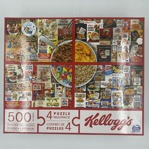 NIB NWT Spin‎ Master Kellogg's 4 Puzzles with posters
